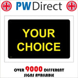 CC521 Your Choice Words Black Yellow Design Create Custom
