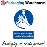 MA622 Wash Your Hands Use Hand Sanitiser Sign with Hands/Gel/Dispenser/Sanitiser
