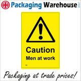 WS422 Caution Men At Work Sign with Triangle Exclamation Mark