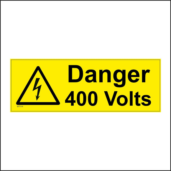 WT114 Danger 400 Volts Electrical Supply