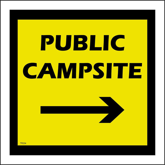 TR234 Public Campsite Right Sign with Arrow