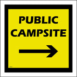 TR234 Public Campsite Right Sign with Arrow