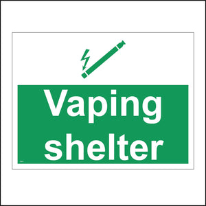 NS074 Vaping Shelter Sign with E-Cigarette Lightning Bolt