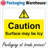 WT202 Caution Surface Maybe Icy Pavement Path Sidewalk