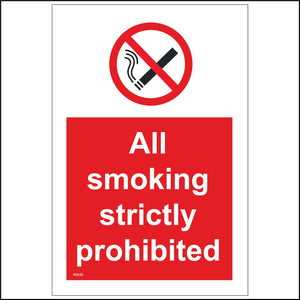 NS036 All Smoking Strictly Prohibited Sign with Cigarette