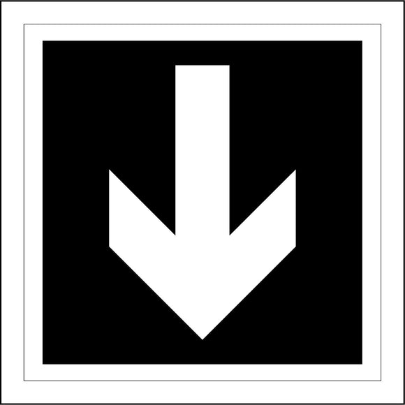 GE832 Arrow Down Below Here White On Black Direction Way Sign with Down Arrow