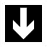 GE832 Arrow Down Below Here White On Black Direction Way Sign with Down Arrow