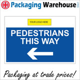 CS557 Pedestrians This Way Left Arrow Logo Company Name Direction