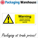 WS766 Warning Isolate Machine Before Removing Guards Sign with Triangle Exclamation Mark