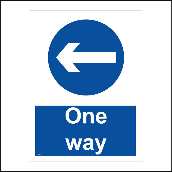 TR168 One Way Left Sign with Circle Arrow