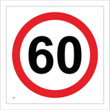 TR008 60 Miles Per Hour Sign with Circle