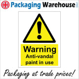 WS624 Warning Anti-Vandal Paint In Use Sign with Triangle Exclamation Mark
