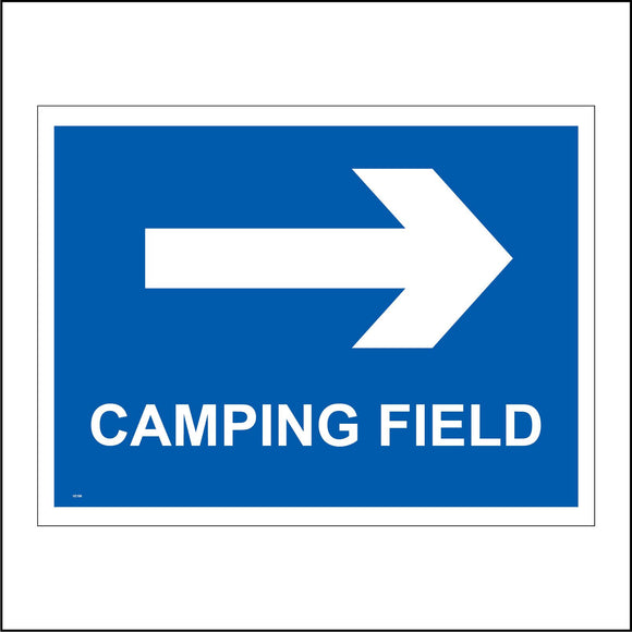 VE196 Camping Field Right Arrow Sign with Right Arrow