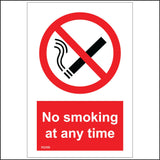 NS008 No Smoking At Any Time Sign with Cigarette