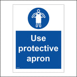MA419 Use Protective Apron Sign with Circle Person Apron