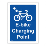 TR389 E-Bike Charging Point Sign with Plug Socket Bike