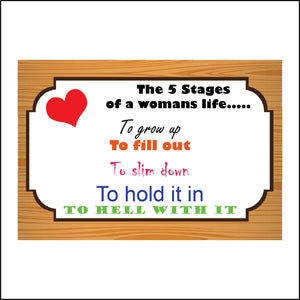 IN171 5 Stages Of Woman To Hell With It Sign with Heart