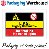 MU254 LPG Highly Flammable No Smoking Naked Lights