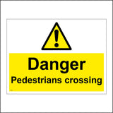 WS902 Danger Pedestrians Crossing Sign with Triangle Exclamation Mark