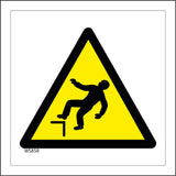 WS858 Danger Drop Sign with Triangle Man Step