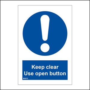 MA812 Keep Clear Use Open Button Press Lever Knob