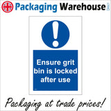 MA845 Ensure Grit Bin Is Locked After Use Closed Shut Winter
