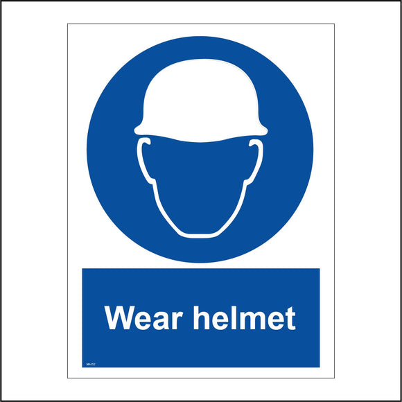 MA152 Wear Helmet Sign with Face Hard Hat