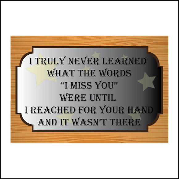 IN191 Never Learned Words I Miss You Hand Wasn't There Sign with Stars