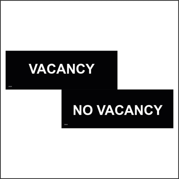 DS035 Vacancy No Vacancy Door Plaque Sign Double Sided