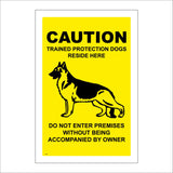 SE055 Caution Trained Protection Dog Sign with Dog