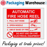 FI100 Automatic Fire Hose Reel Sign with Circle Hose