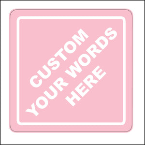 CM345 Custom Words Here Car Badge Drive Taxi Distance Pink