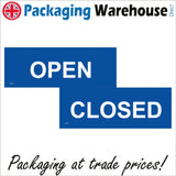 DS010 Open Closed Door Sign Double Sided Blue