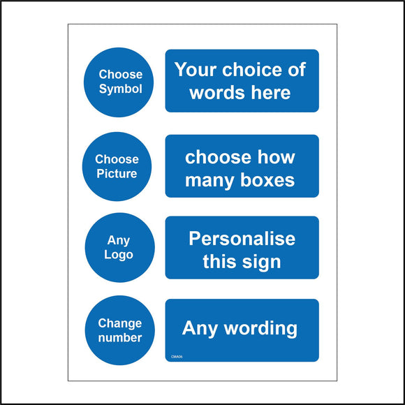 CMA06 Your Choice Of Wording Custom Personalised Create Print Design A Sign Text