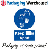 MA655 Keep  m Apart Sign with Shoes