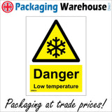 WS610 Danger Low Temperature Sign with Triangle Snowflake