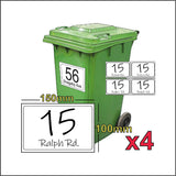Custom Bin Number Signs House Name and Street Name/Number/Road Stickers A6 4 Pack