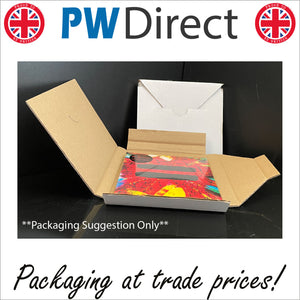 CD DIE CUT 150 x 130 x 18mm (6 x 5 0.75")  WHITE CARDBOARD MAILING BOX ROYAL MAIL PIP LARGE LETTER