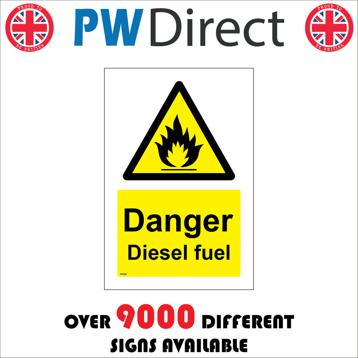 Hazardous Waste Oily Rags Sign with Triangle Exclamation Mark – PWDirect