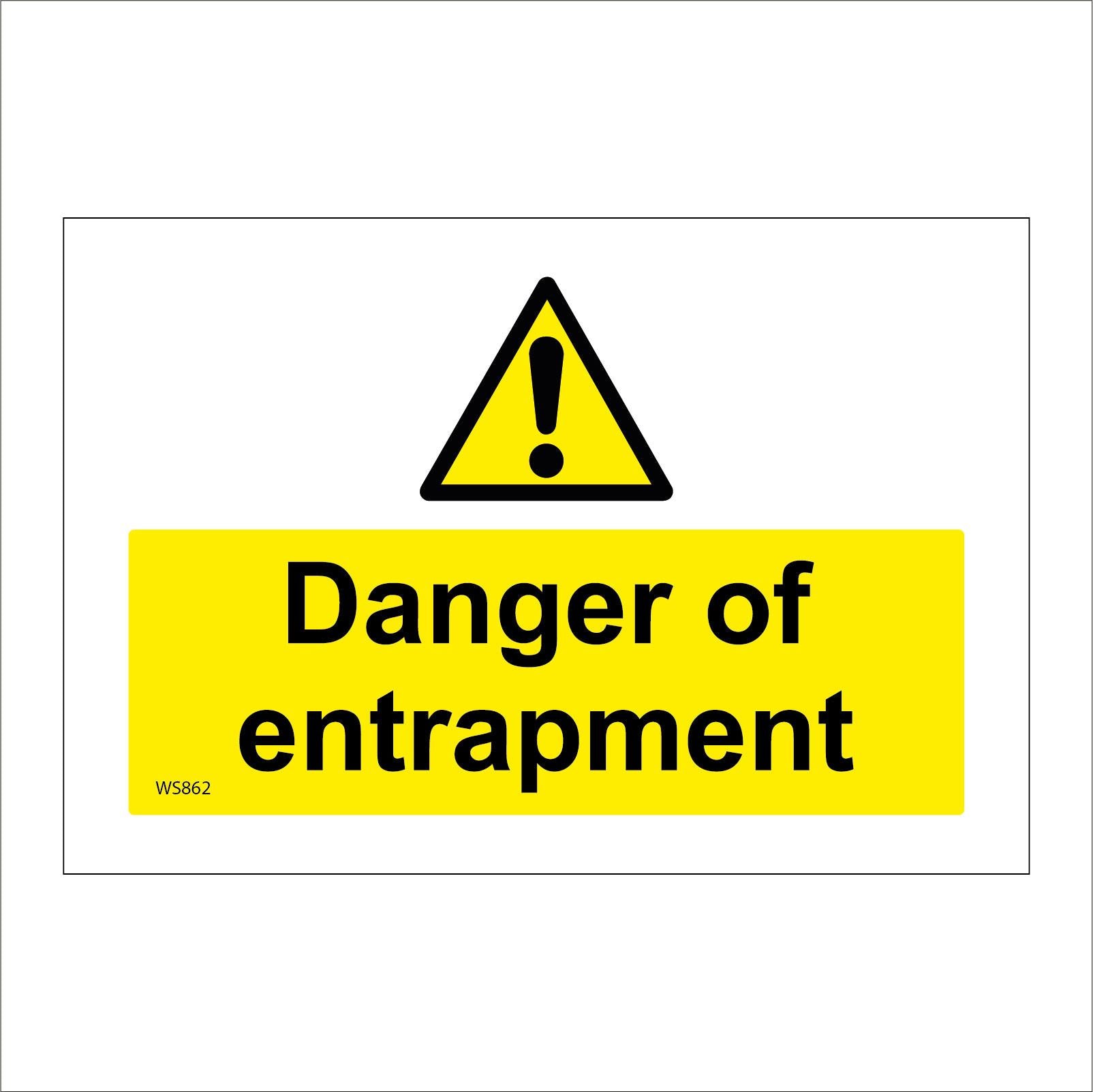 Danger Of Entrapment Sign with Triangle Exclamation Mark – PWDirect