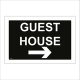 GG060 Guest House Right Arrow Entrance Route Direction Way