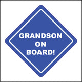 HU370 Grandson On Board Blue Safety Distance Warning Tinker Fun Love
