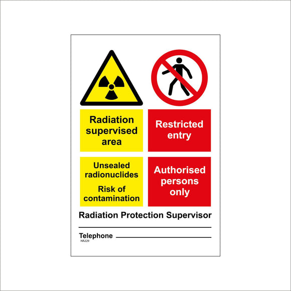 HA229 Radiation Supervised Area Unsealed Radionuclides