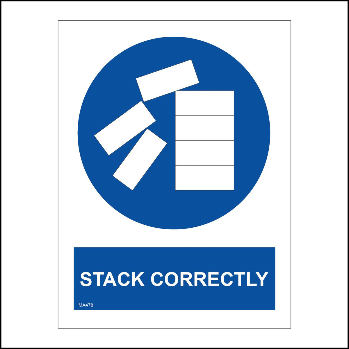 Stack Correctly Sign with Circle Boxes Falling – PWDirect