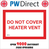 WT214 Do Not Cover Heater Vent Industrial Cooling Grille Air
