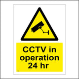 CT055 CCTV In Operation 24Hr Sign with Triangle CCTV Camera