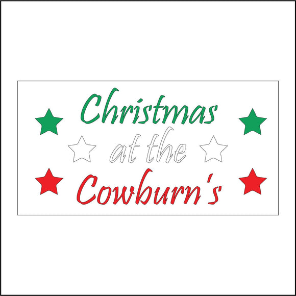 XM264 Christmas At The Choice Choose Personalise Name Words Sign with Stars