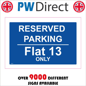 CM976 Reserved Parking No Personalise Your Text Choice Words Only Sign