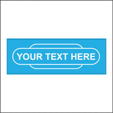 CM155G Your Text Personalise Bespoke Railway Totem Station Light Blue Sign