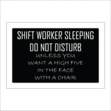 HU247 Shift Worker Sleeping Do Not Disturb Sign